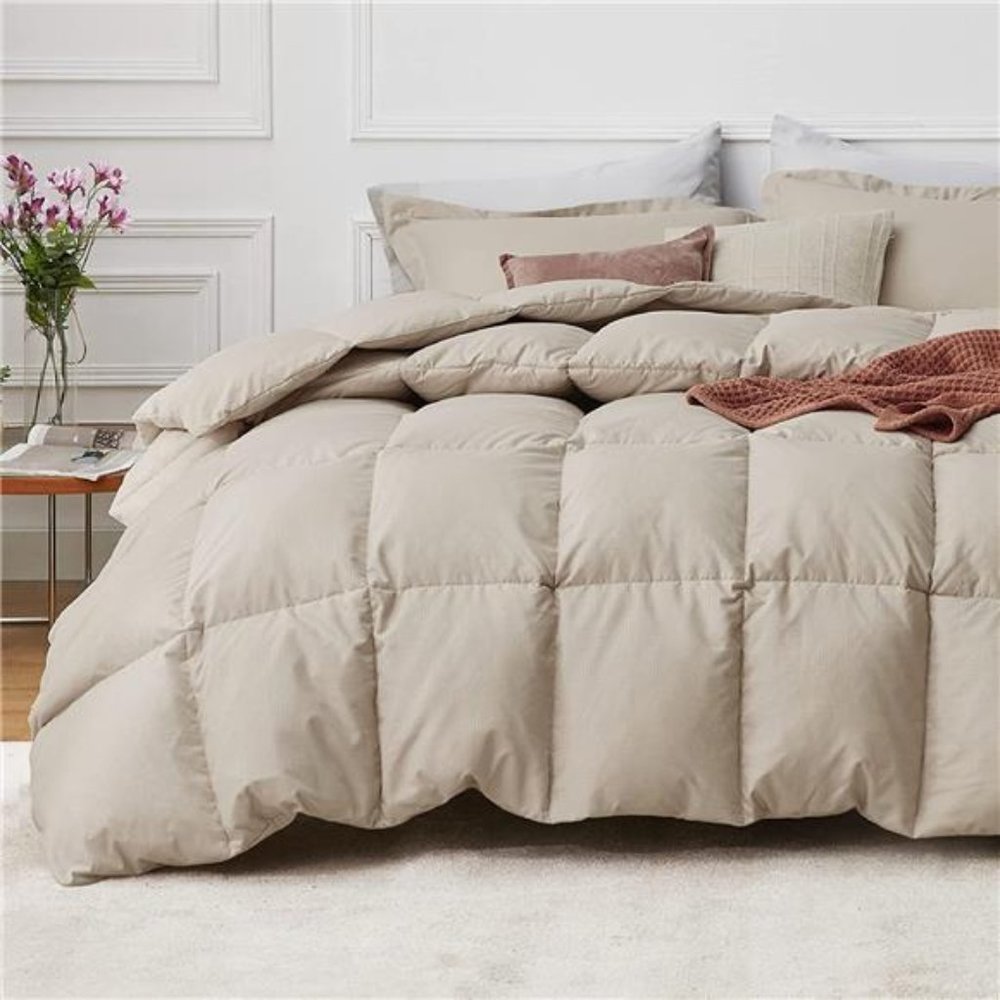 Queen Comforter Sets - Sand Basket Weave Pattern Down Alternative Comforter Sets